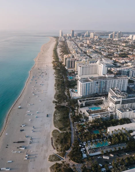 Песчаный Пляж Городской Пейзаж Майами Бич Флорида Сша — стоковое фото