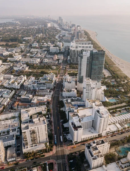 Vista Aérea Paisagem Urbana Miami Beach Flórida Eua — Fotografia de Stock