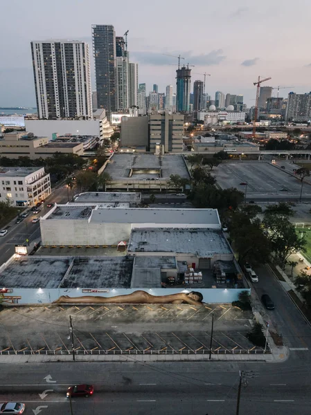 Paisagem Urbana Miami Downtown Entardecer Flórida Eua — Fotografia de Stock