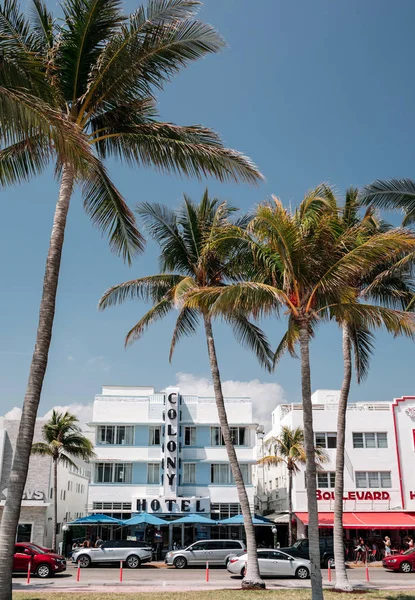 Miami Beach Eua Março 2018 Hotéis Ocean Drive — Fotografia de Stock
