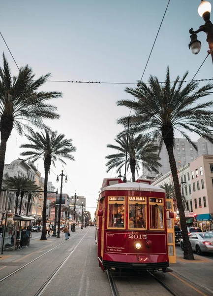 Berühmte Straßenbahn Auf Der Straße New Orleans Usa — Stockfoto