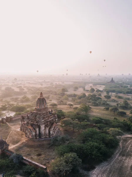 Давні Історичні Буддійських Храмів Літаючих Повітряних Кулях Небо — стокове фото