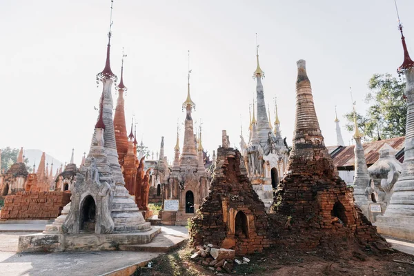 Inn Thein Pagoda Antyczny Architektura Buddyzm Świątyni Stup — Zdjęcie stockowe