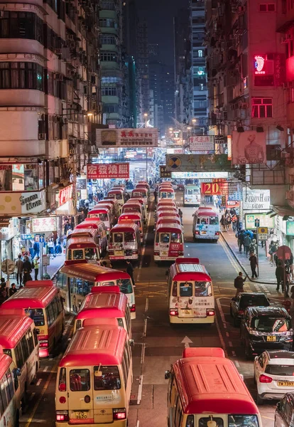 Κυκλοφορίας Υπερπλήρεις Δρόμους Στο Χονγκ Κονγκ — Φωτογραφία Αρχείου