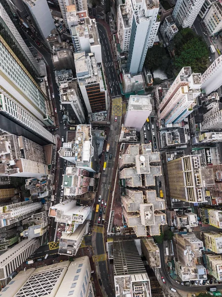 Luchtfoto Zakelijke Gebouwen Hong Kong — Stockfoto