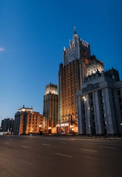 Ministry Of Foreign Affairs In Moscow with empty streets around, Russian Federation — Stock Photo, Image