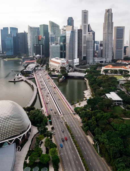 Vue aérienne du centre-ville de Singapour — Photo