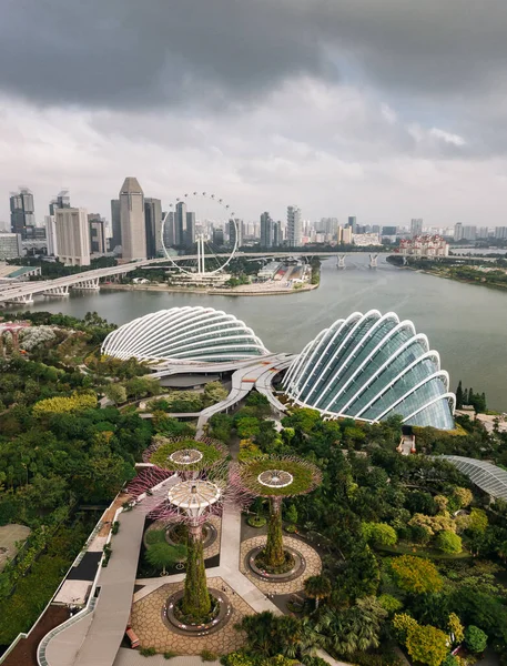 Flygfoto över Gardens by the Bay i Singapore. — Stockfoto