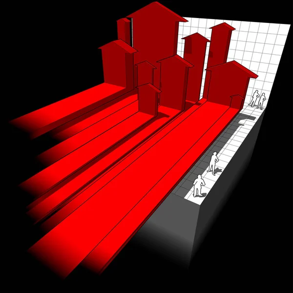 Diagrama de flecha de negocio abstracto — Vector de stock