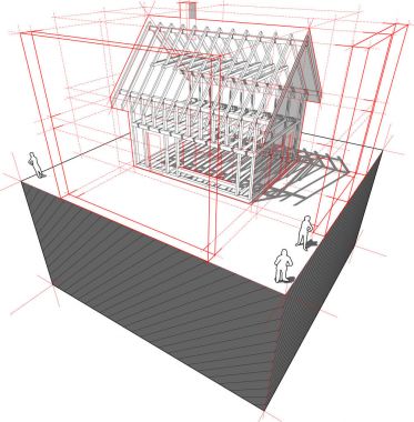 boyutları diyagramı ile ev