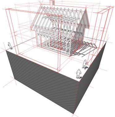 house with dimensions diagram clipart