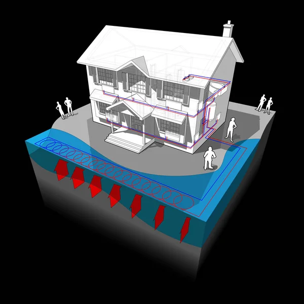 表面水熱ポンプ図 — ストックベクタ