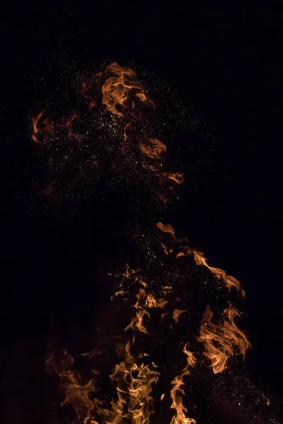 火光摄影（篝火），明亮的火焰 — 图库照片