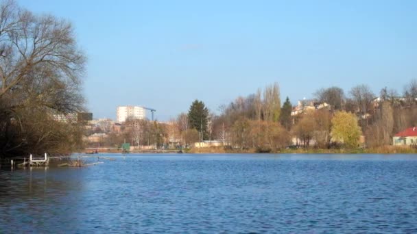 Река Южный Буг Районе Баз Водных Видов Спорта Динамо Спартак — стоковое видео