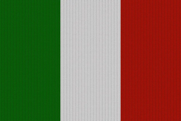 Bandera de Italia en vector de punto de lana textura — Vector de stock