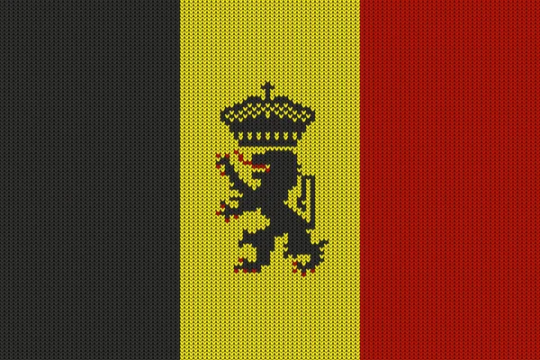 ベクトルにベルギーの政府旗ニット紡毛テクスチャ ニットのベルギーの状態フラグは シームレスなパターンを作成します — ストックベクタ