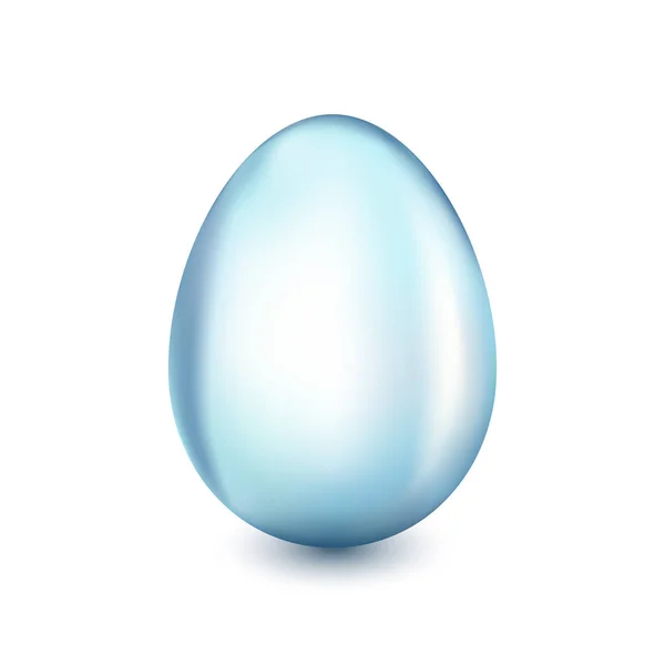 Uovo Pasqua Vetro Uno Sfondo Bianco Con Ombra Leggera — Vettoriale Stock