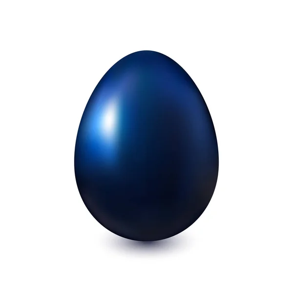 Uovo Pasqua Blu Scuro Sfondo Bianco Con Ombra Chiara — Vettoriale Stock