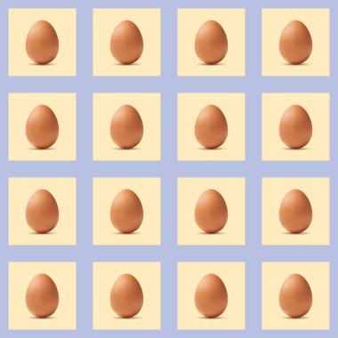 On altı gerçekçi kahverengi tavuk yumurta kümesinin Dikişsiz desen oluşturur