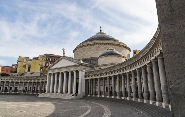 Vista da Piazza del Plebiscito, Nápoles, Itália — Fotografia de Stock