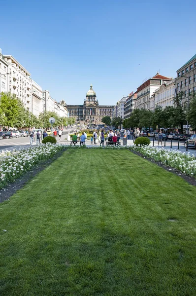 Plaza de San Venceslao Praga, República Checa . — Foto de Stock