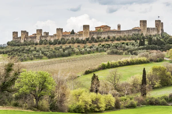 Monteriggioni Siena Toskana Talya Yanındaki Kale — Stok fotoğraf