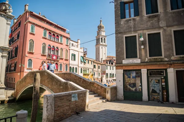 Venedig Italien Juli 2017 Schöne Aussicht Auf Den Kanal Mit — Stockfoto