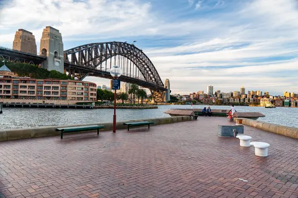 Vista Para Sydney Harbour Bridge Baía Austrália — Fotografia de Stock