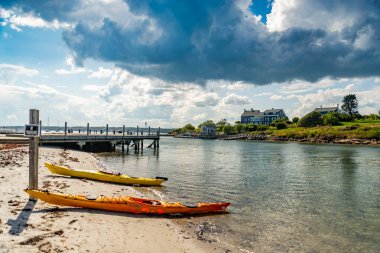Maine, Usa 'daki Kennebunkport kıyı şeridi.
