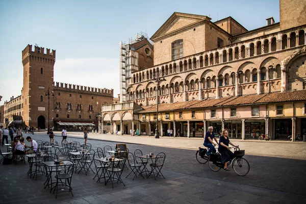 Ferrara Italia Junio 2017 Piazza Della Cattedrale Plaza Central Ferrara — Foto de Stock