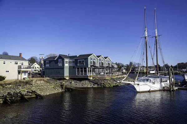 Fin Utsikt Över Den Lilla Hamnen Den Augusti 2015 Kennebunkport — Stockfoto