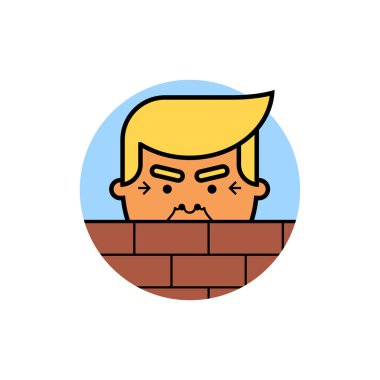 Donald Trump arkasında bir tuğla duvar