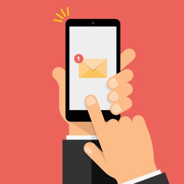 Yeni e-posta bildirimi smartphone cep telefonu ile
