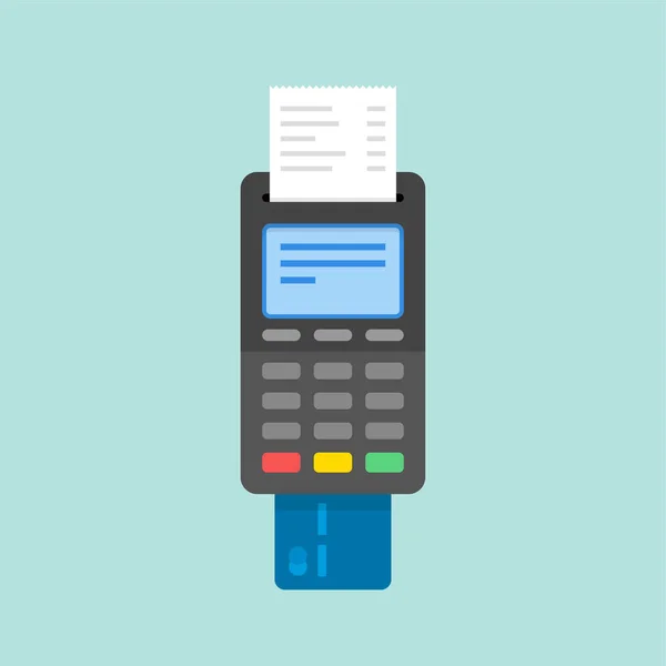 Pos kullanarak kredi kartı ile ödeme — Stok Vektör