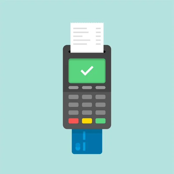 Kredi kartı Pos kullanarak tarafından onaylanmış ödeme — Stok Vektör