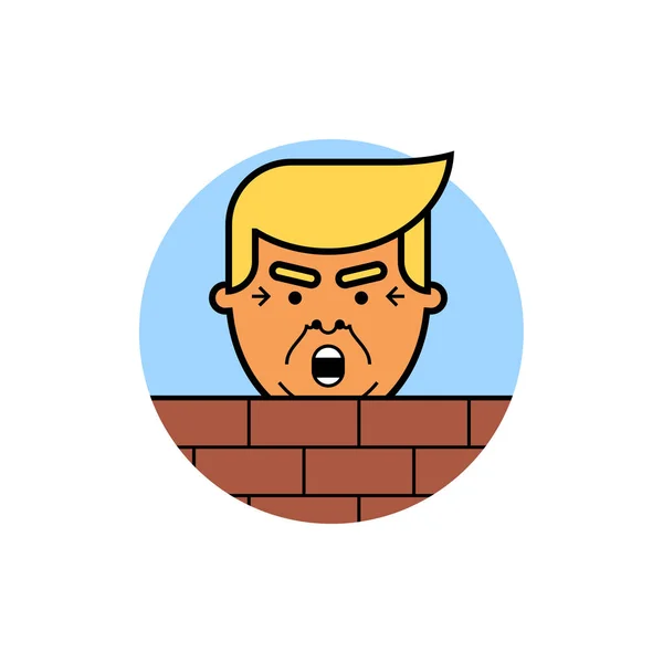 Donald Trump behind a brick Wall — Stock Vector