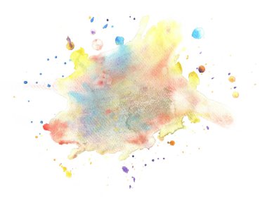 Renkli Sulu Boya doku