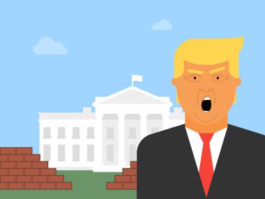 Donald Trump ve Beyaz Saray'a bir duvar ile