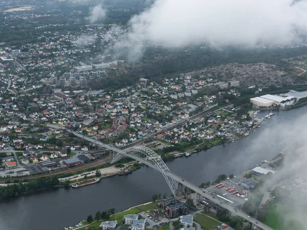 Norveç şehir Fredrikstad havadan gördün