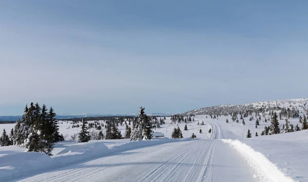 Χειμερινός Δρόμος Στη Νορβηγία — Φωτογραφία Αρχείου