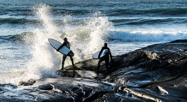 Surfen Noorwegen Winter — Stockfoto