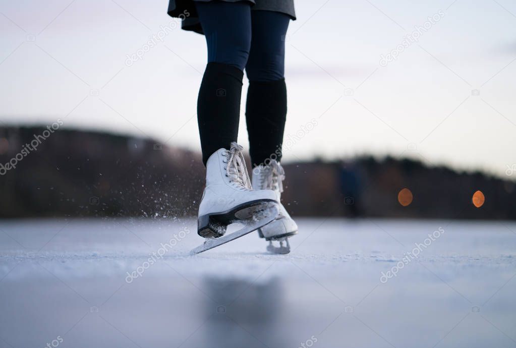 Girl Ice Skating in Norway