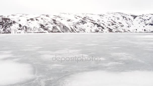 从挪威无人机看到的冰冻湖泊 — 图库视频影像