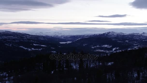 Solnedgången Nära Geilo Södra Norge — Stockvideo