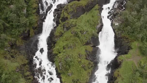 Laatefoss Waterfall Norway — Stock Video