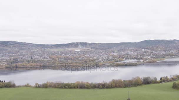 Norwegische Stadt Lillehammer Norwegen — Stockvideo