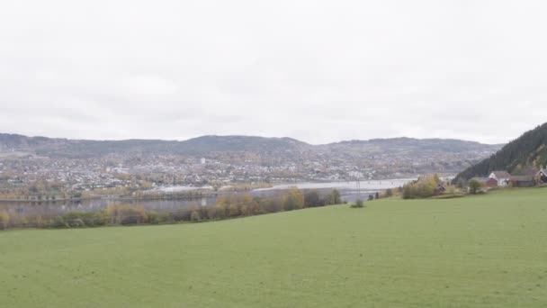 Norwegische Stadt Lillehammer Norwegen — Stockvideo
