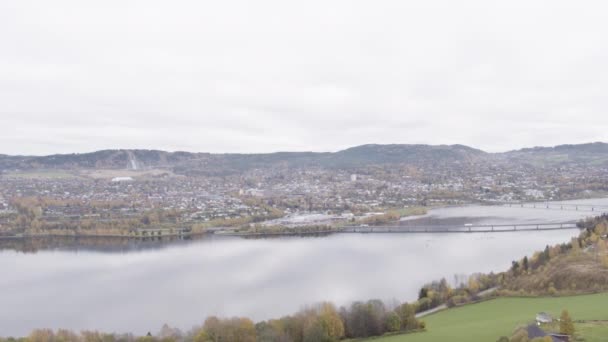 Norwegische Stadt Lillehammer Norwegen — Stockvideo