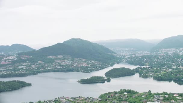 Norweski Zachód Wybrzeża Miasta Bergen — Wideo stockowe