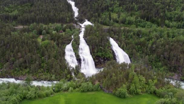 Waterfalls West Norway — Stock Video